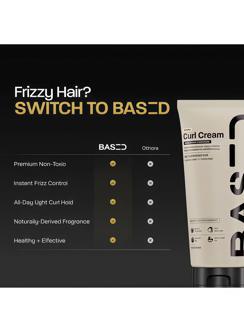 Based 2-Pack BASED Elastic Moisturizing Curl Cream 250ML | Curls Set, Volume, Shine, Nourish, and Lock in Moisture - Image 5